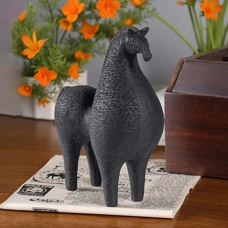 Modern Black Horse Figurine for Home Decor by House Of Avana