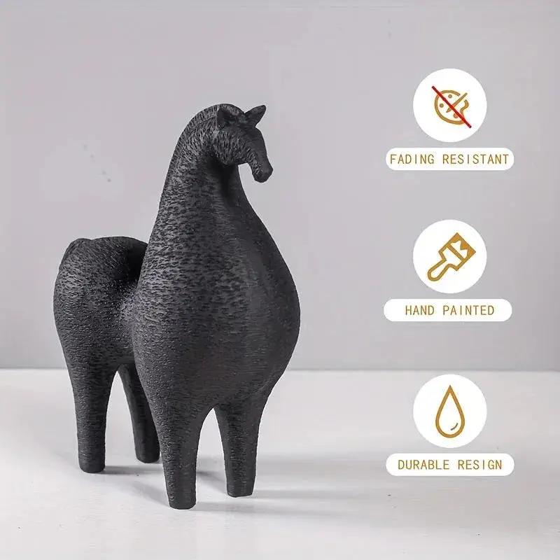 Modern Black Horse Figurine for Home Decor by House Of Avana