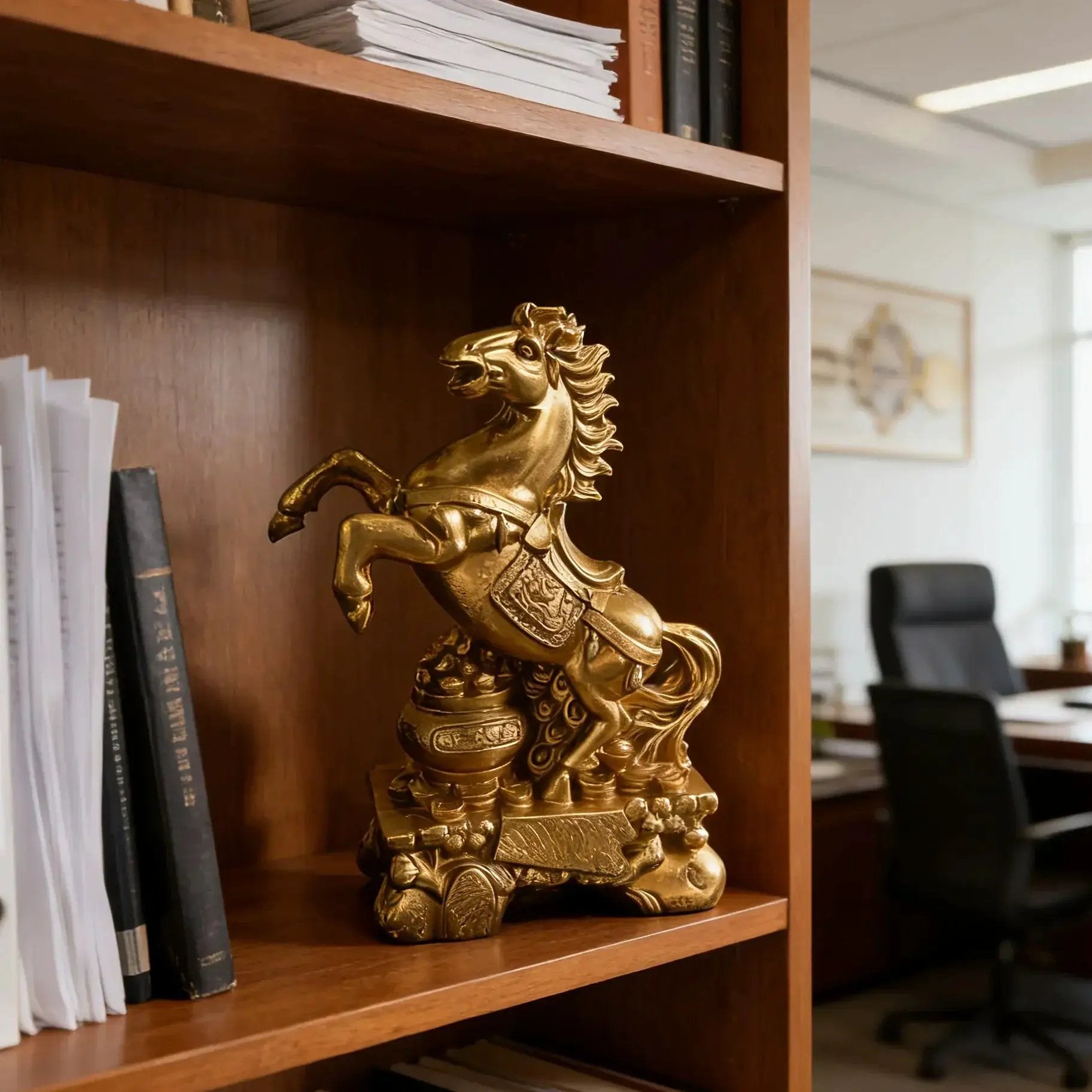 Horse Figurine - Chinese Prancing Bronze Statue by House Of Avana