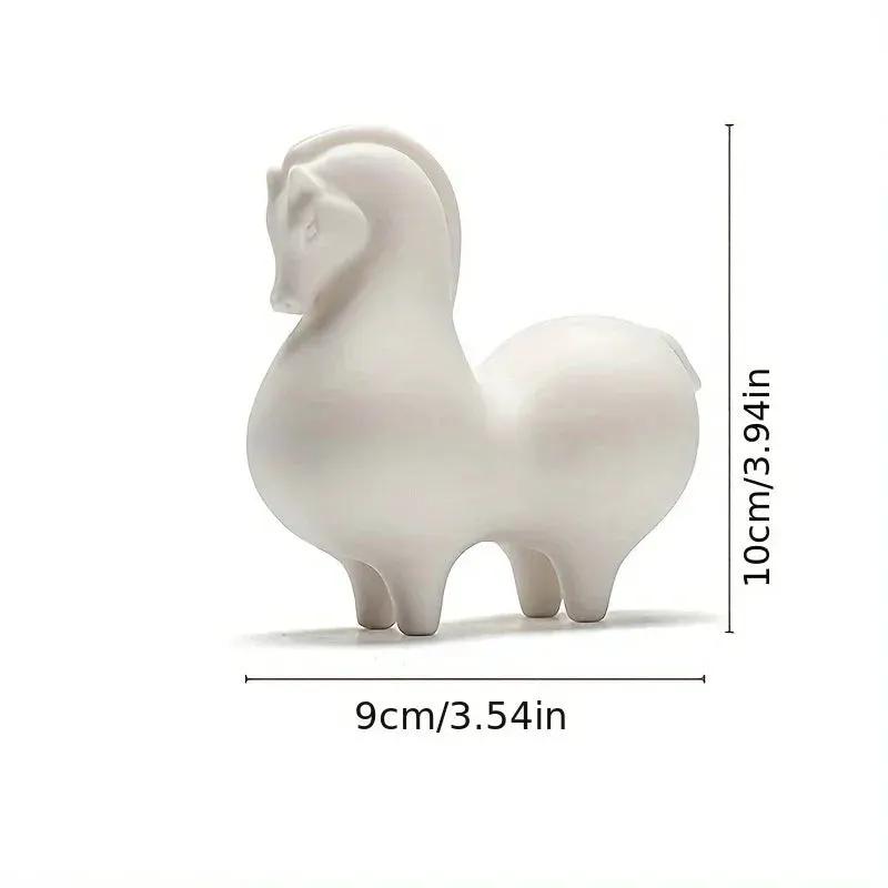 Horse Figurine - Decorative Ceramic White by House Of Avana