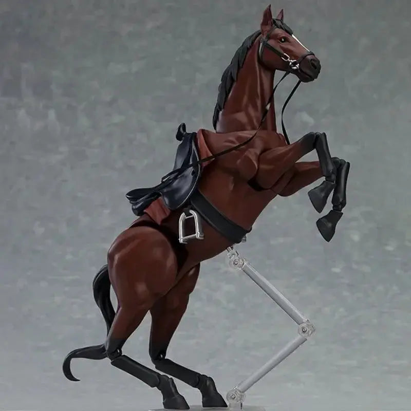 Horse Figurine - Movable White/Brown/Black Model by House Of Avana