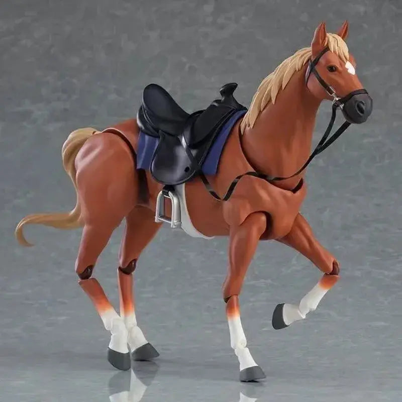 Horse Figurine - Movable White/Brown/Black Model by House Of Avana