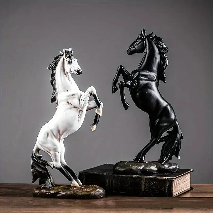 Horse Figurines - Decorative Black & White by House Of Avana