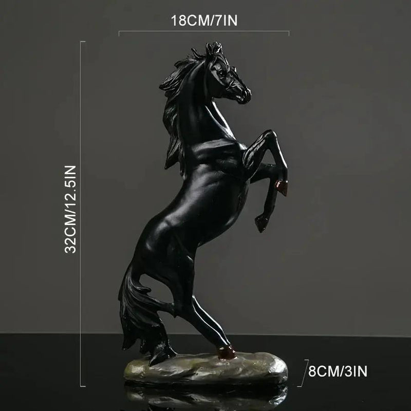 Horse Figurines - Decorative Black & White by House Of Avana