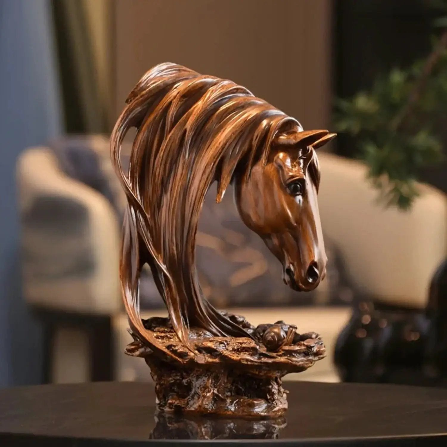 Horse Head Sculpture Artistic Gold and White for Home Decor Lovers by House Of Avana