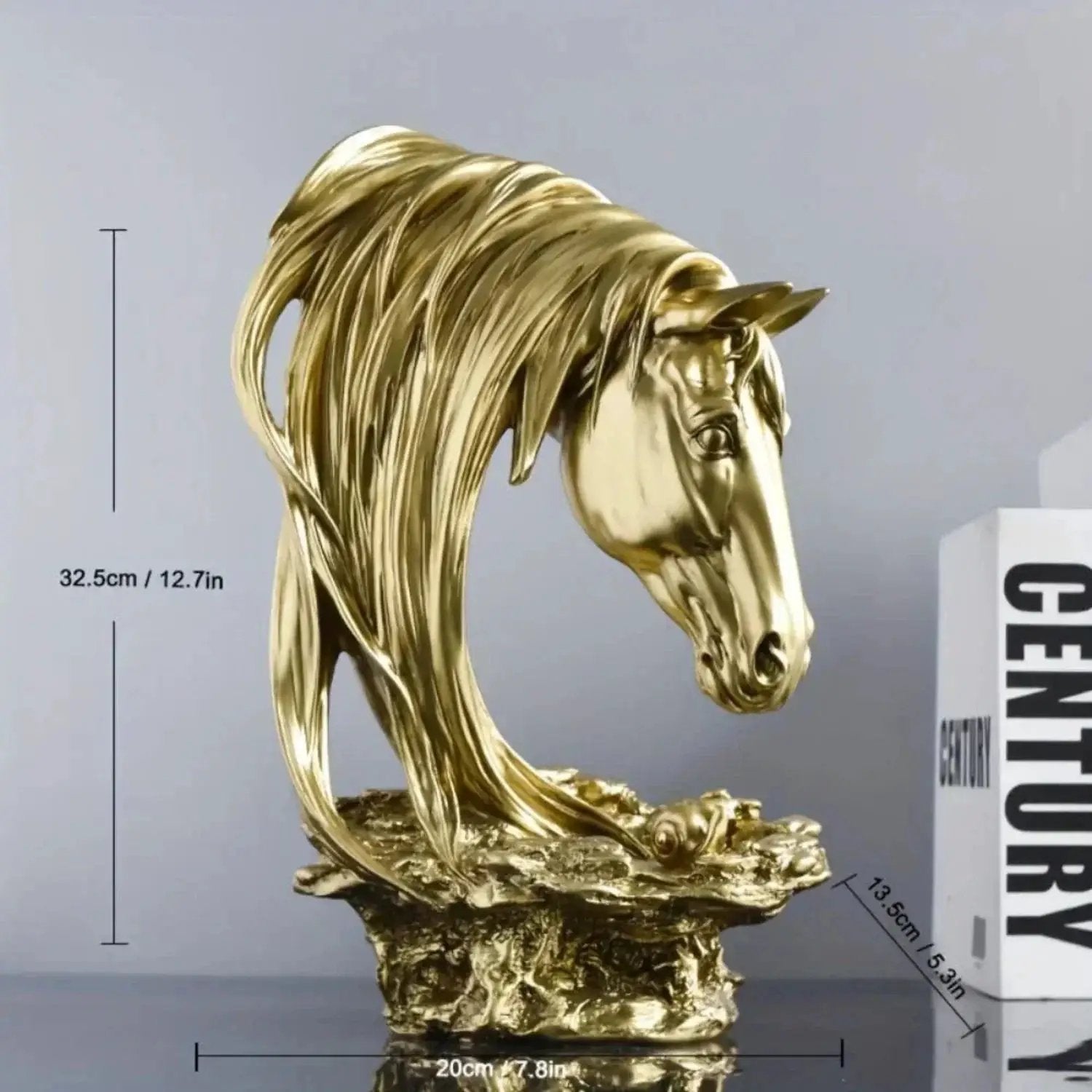 Horse Head Sculpture Artistic Gold and White for Home Decor Lovers by House Of Avana