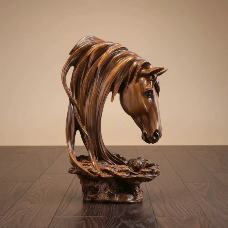 Horse Head Sculpture Artistic Gold and White for Home Decor Lovers by House Of Avana