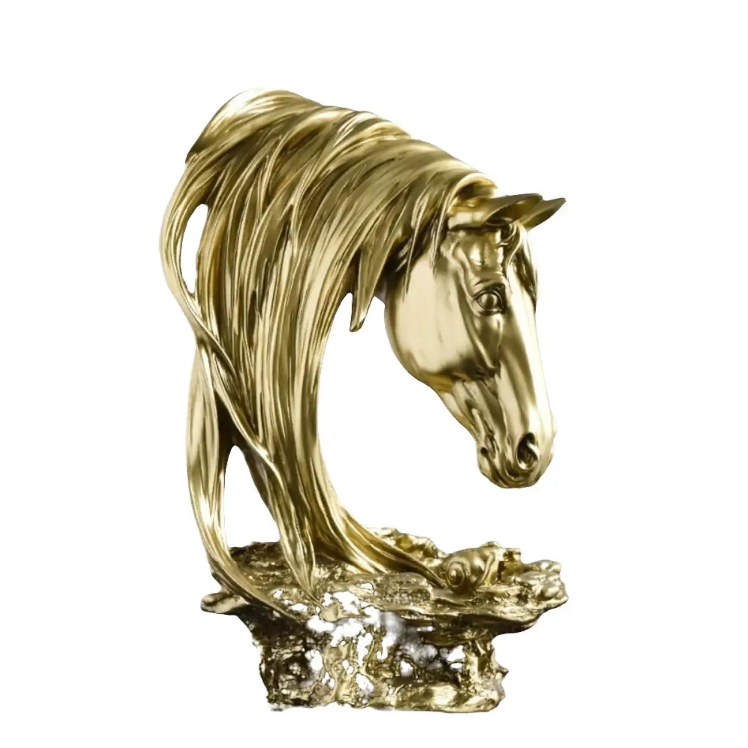 Horse Head Sculpture Artistic Gold and White for Home Decor Lovers by House Of Avana