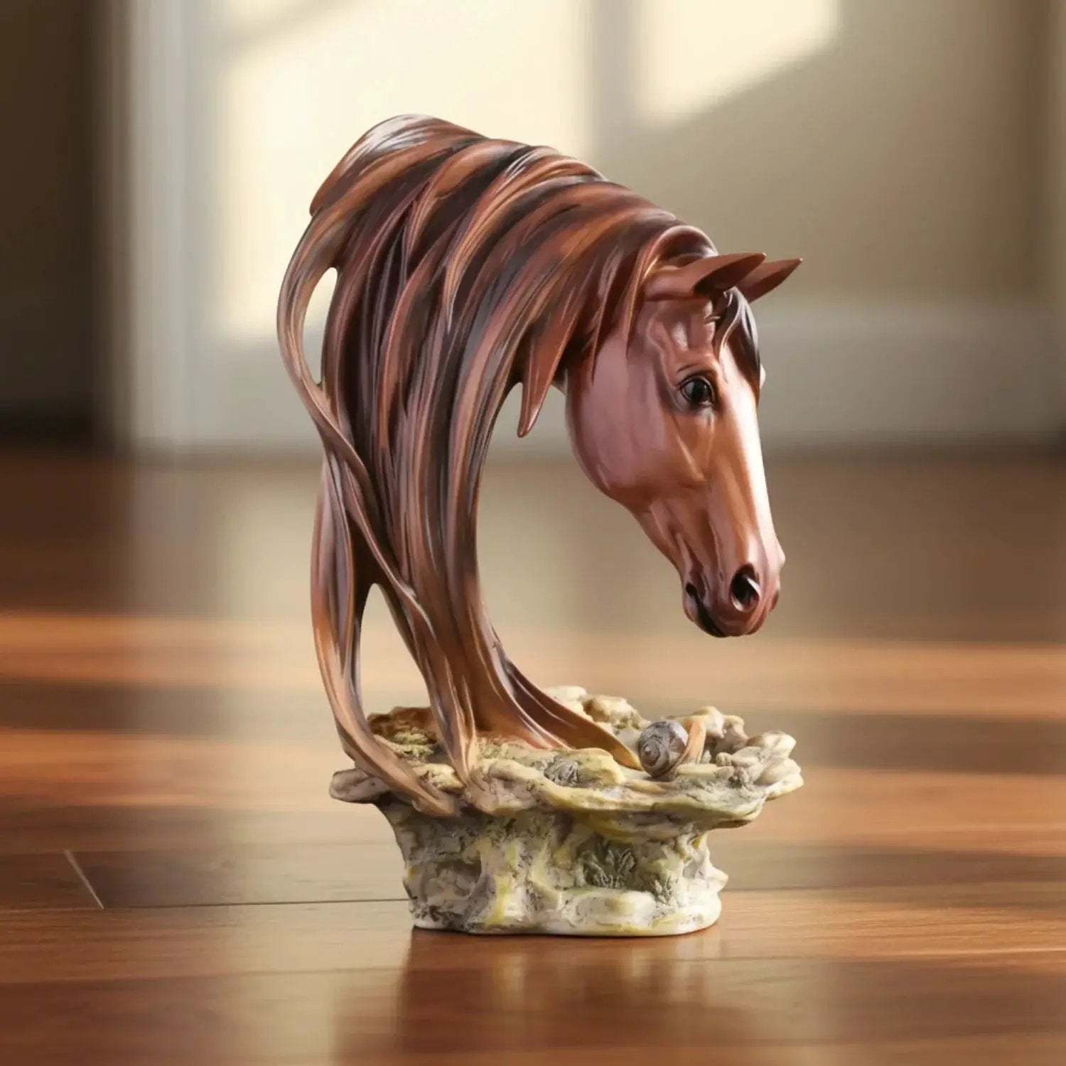 Horse Head Sculpture Artistic Gold and White for Home Decor Lovers by House Of Avana