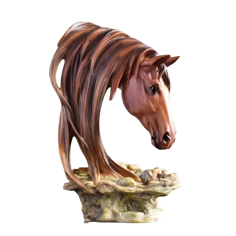 Horse Head Sculpture Artistic Gold and White for Home Decor Lovers by House Of Avana