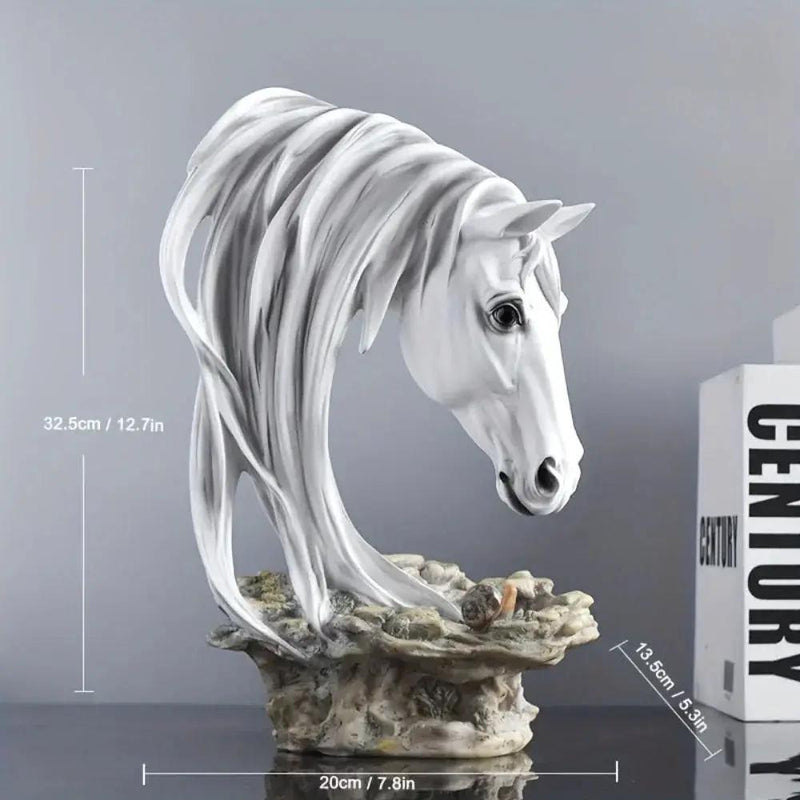 Horse Head Sculpture Artistic Gold and White for Home Decor Lovers by House Of Avana