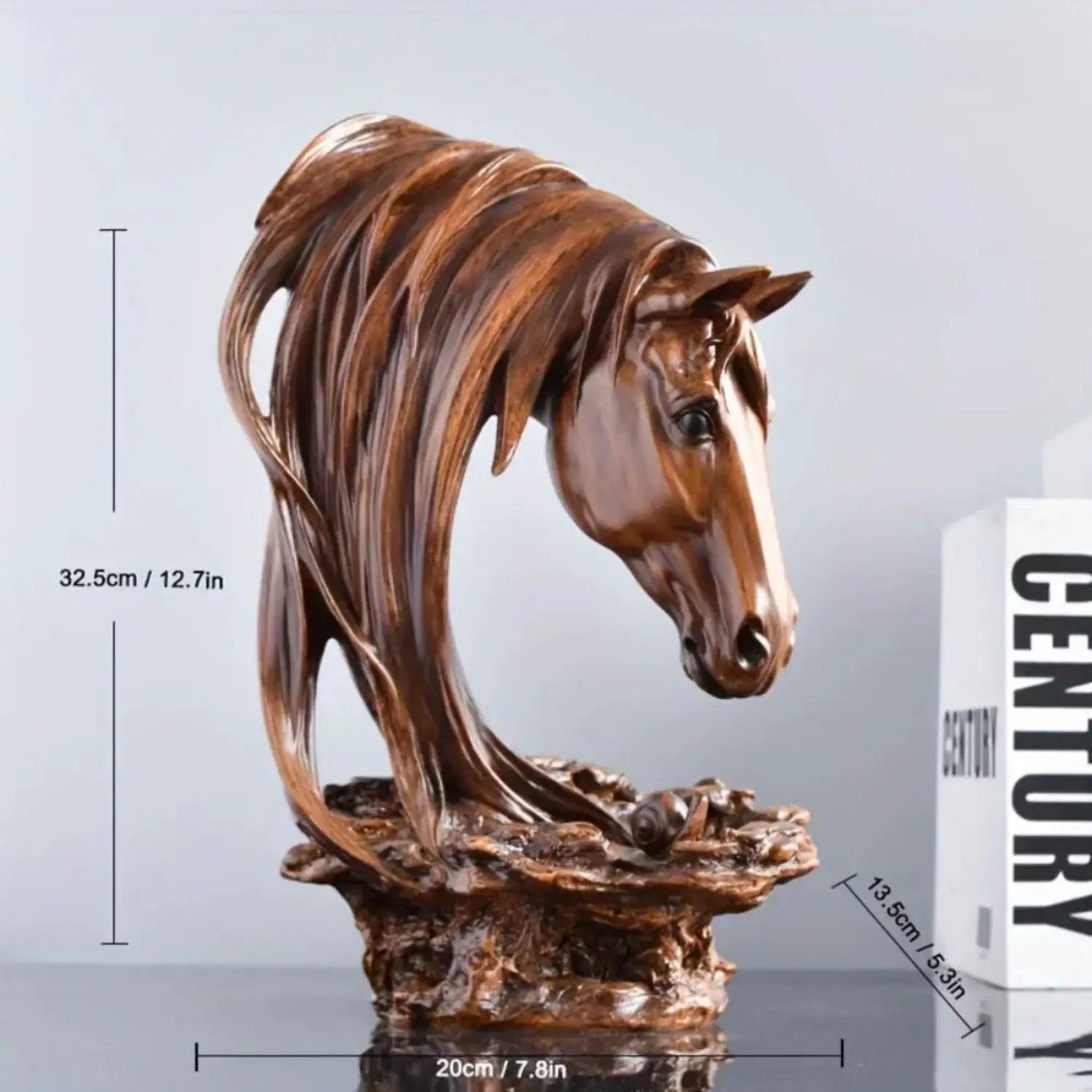 Horse Head Sculpture Artistic Gold and White for Home Decor Lovers by House Of Avana