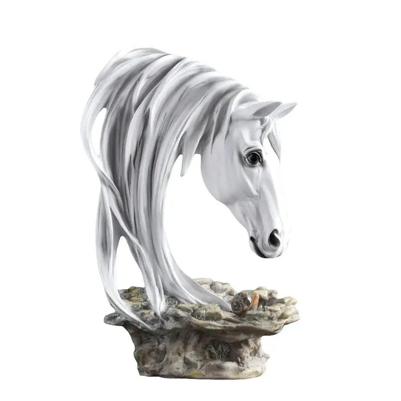 Horse Head Sculpture Artistic Gold and White for Home Decor Lovers by House Of Avana