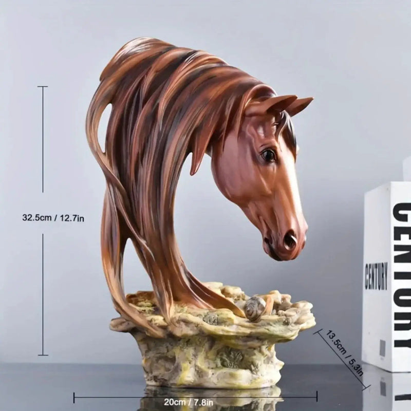 Horse Head Sculpture Artistic Gold and White for Home Decor Lovers by House Of Avana