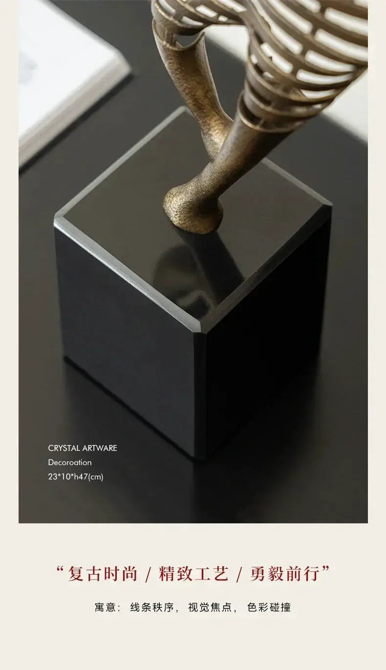 Horse Head Sculpture - Geometric Metal by House Of Avana