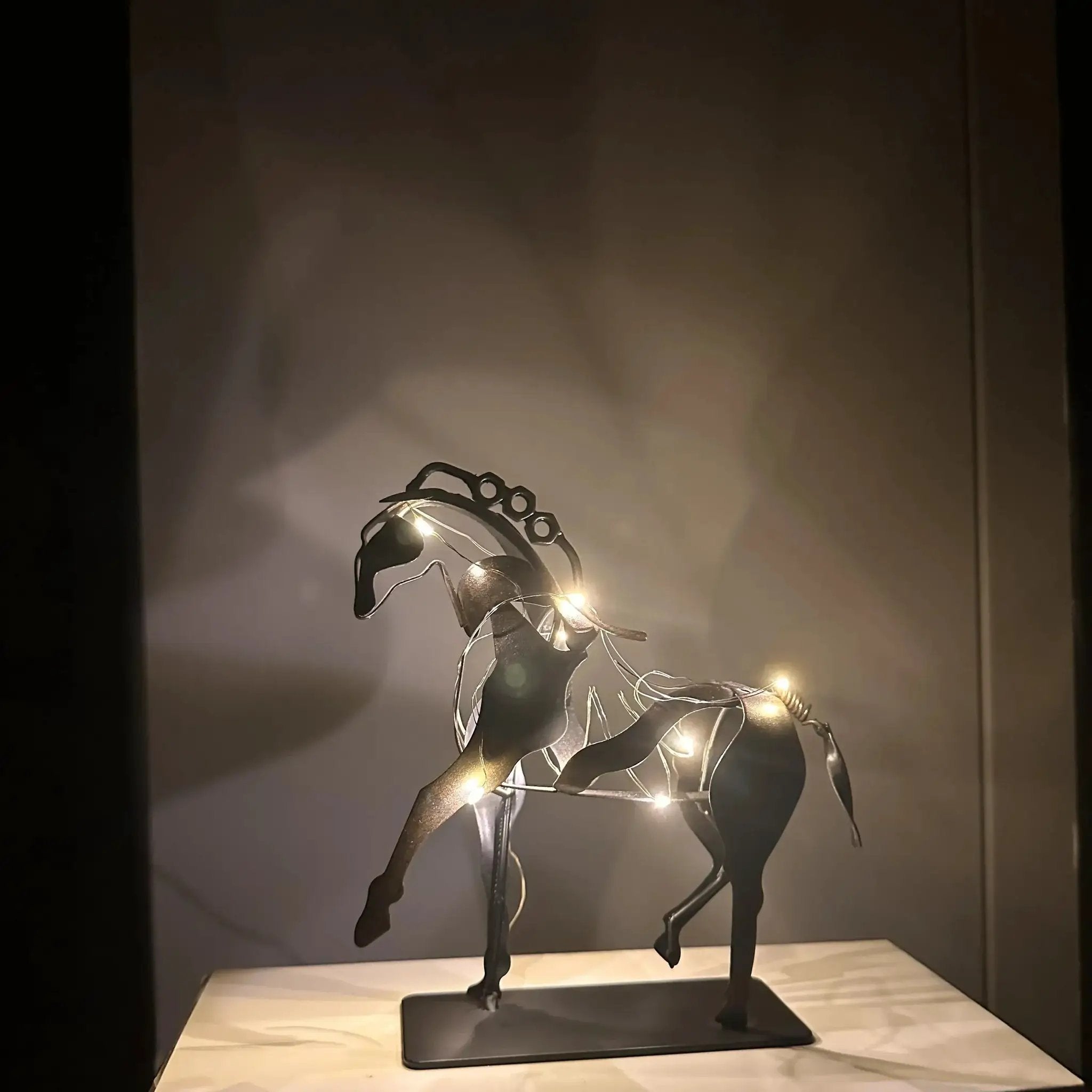 Horse Sculpture - 3D Luminous Metal 7.9in by House Of Avana