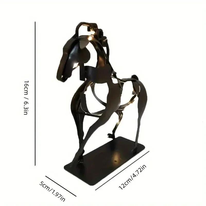 Horse Sculpture - 3D Luminous Metal 7.9in by House Of Avana