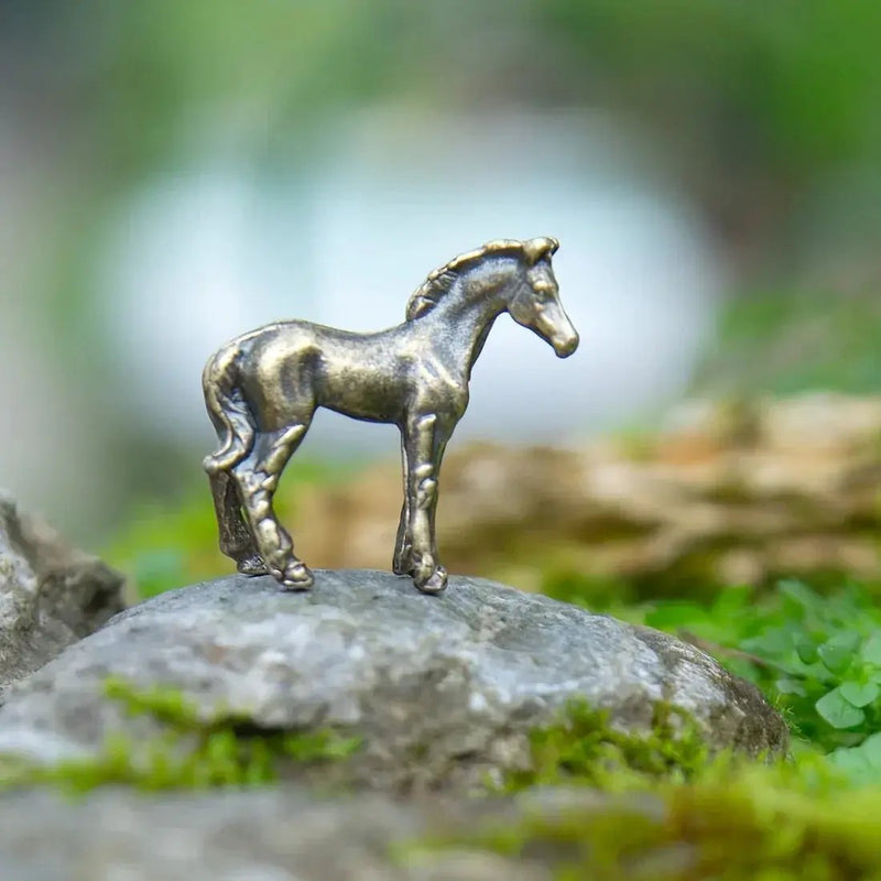 Vintage Bronze Horse Miniature Figurine Set by House Of Avana