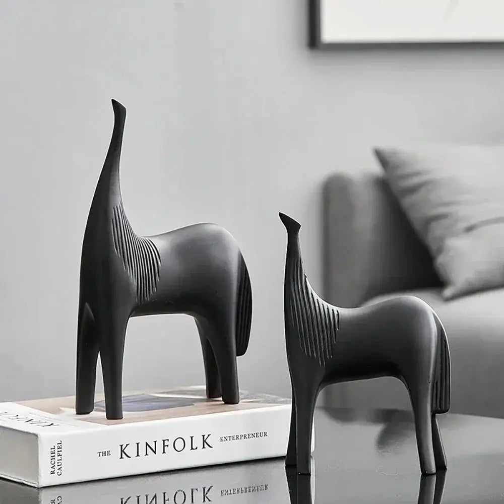 Decorative Abstract Horse Sculpture Set by House Of Avana
