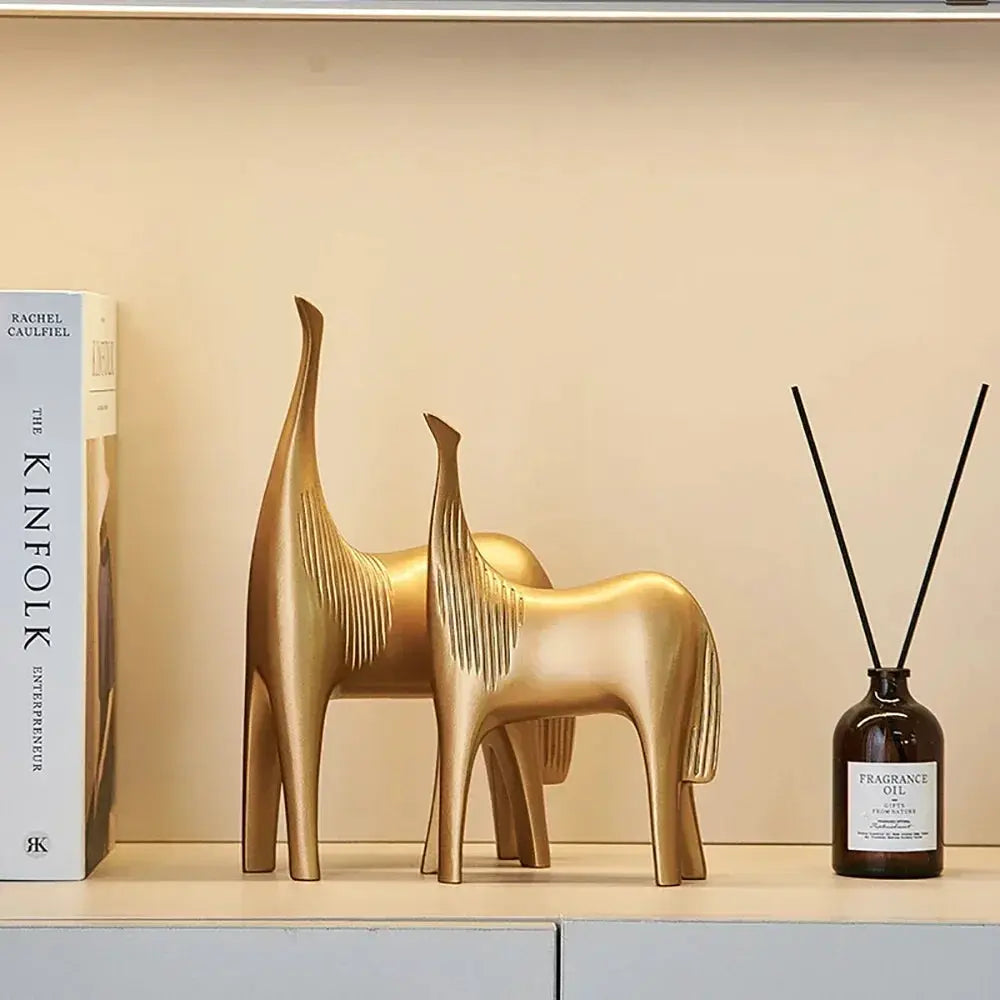 Decorative Abstract Horse Sculpture Set by House Of Avana