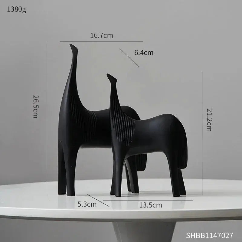 Decorative Abstract Horse Sculpture Set by House Of Avana