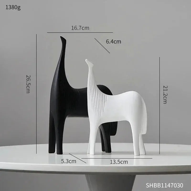 Decorative Abstract Horse Sculpture Set by House Of Avana