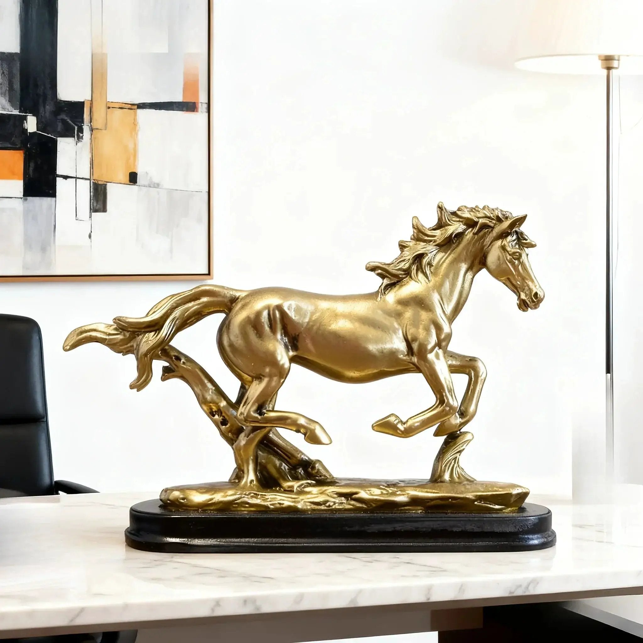 Horse Statue - Golden 14Cm by House Of Avana