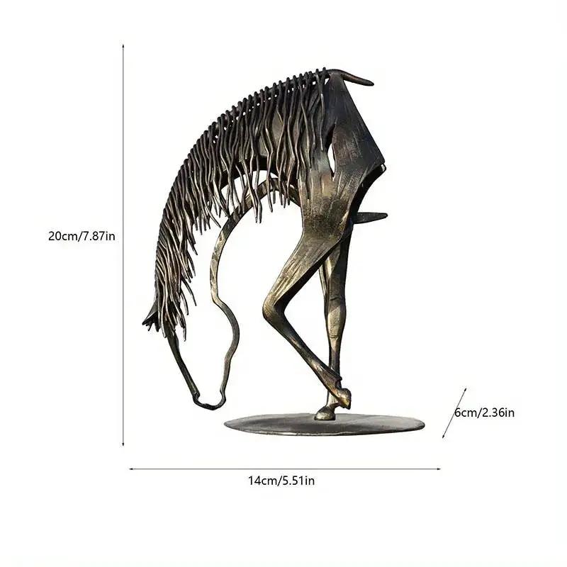 Abstract Modern Horse Sculpture Antique Table Decor by House Of Avana