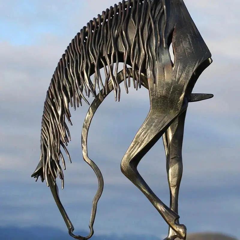 Abstract Modern Horse Sculpture Antique Table Decor by House Of Avana