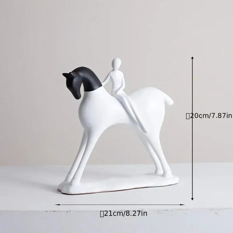 Modern Horse Statue Minimalist Black and White Art for Horse Lovers by House Of Avana