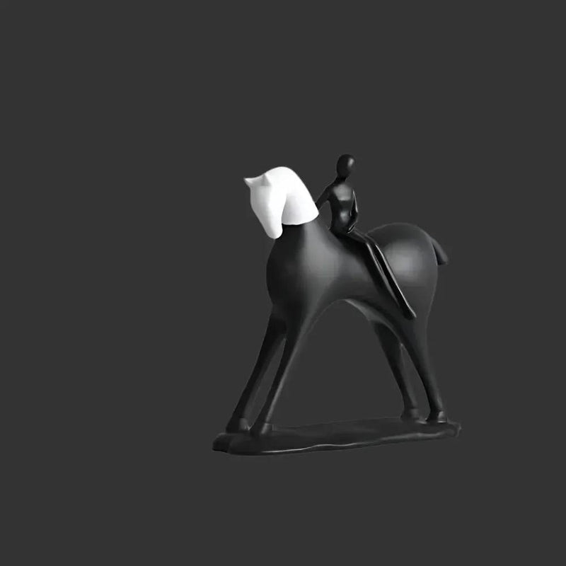 Modern Horse Statue Minimalist Black and White Art for Horse Lovers by House Of Avana
