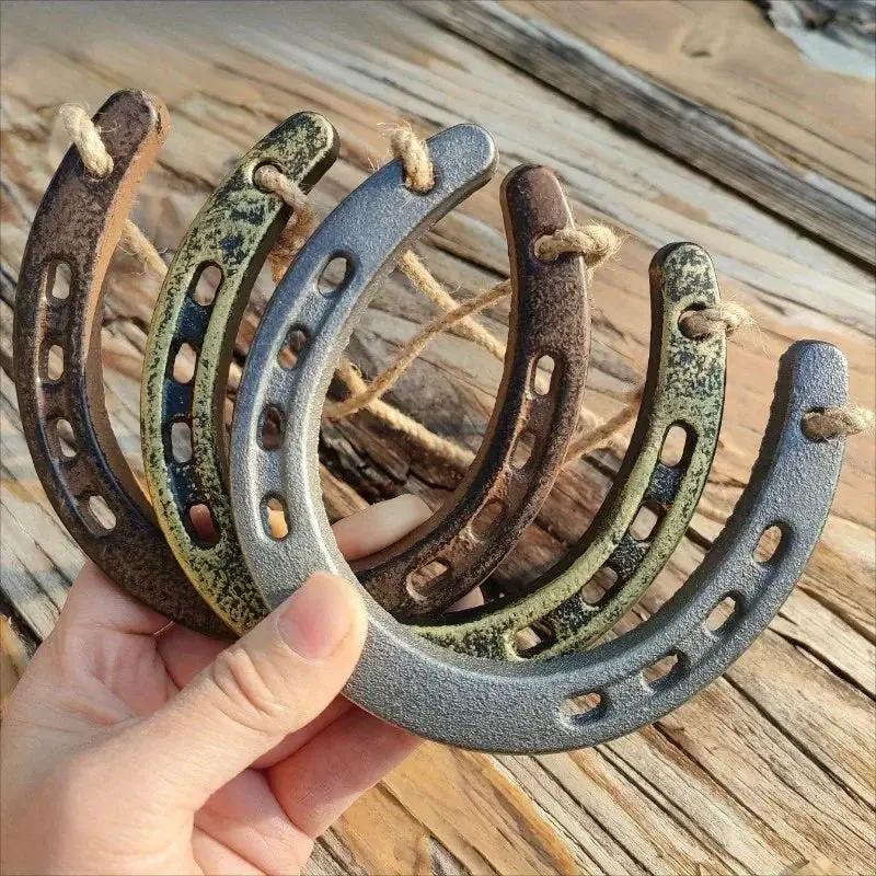 Horseshoe Decor - Retro Yellow Hemp Rope Hanging by House Of Avana
