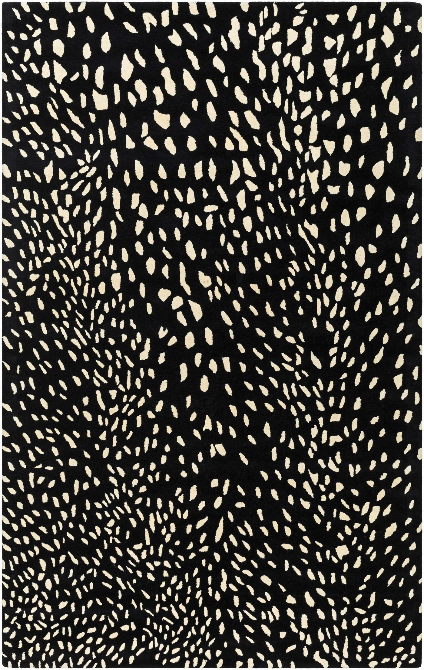 Athena Black Giraffe Print Wool Rug by Boutique Rugs