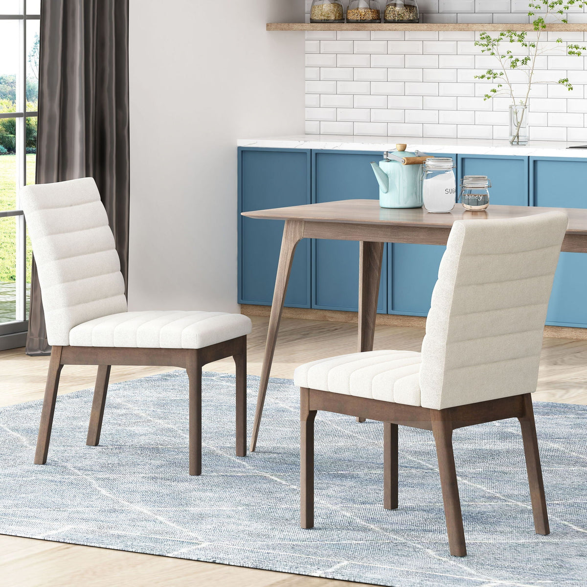 Upholstered Dining Chairs with Rubber Legs - Set of 2, photo 5 of 8