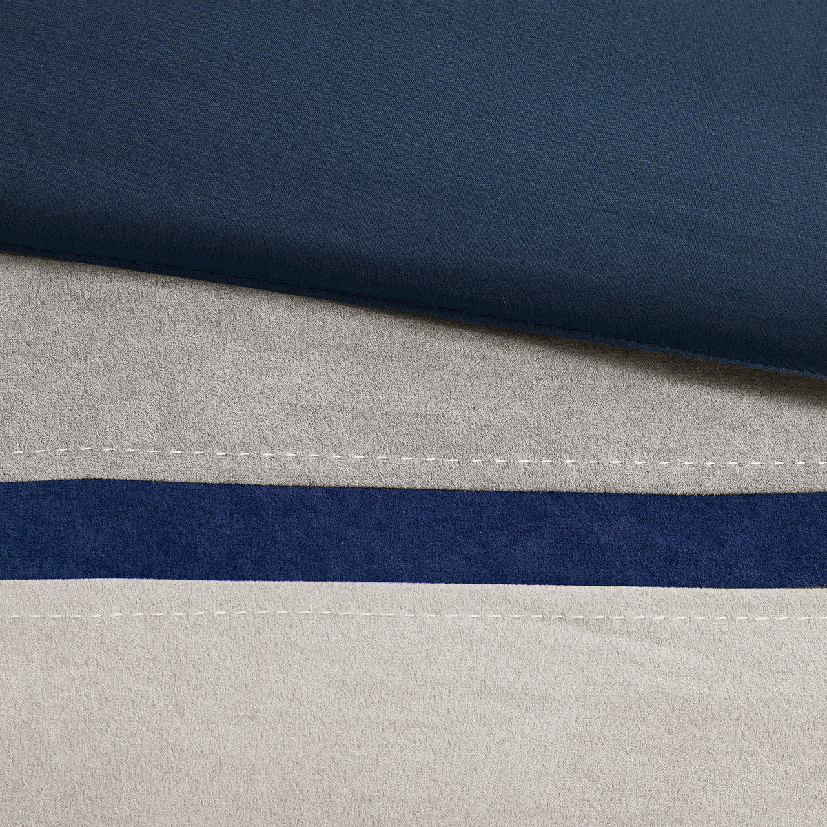 7 Piece Faux Suede Comforter Set Blue Queen, photo 8 of 17