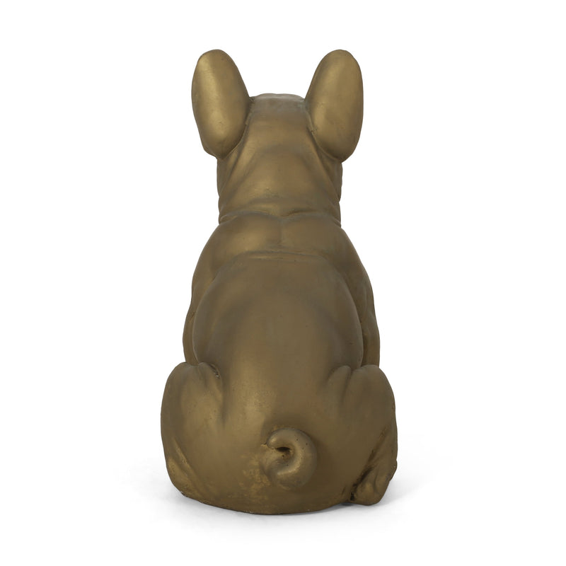 French Bulldog Dog Garden Sculpture with Antique Wash - Neutral, photo 9 of 12