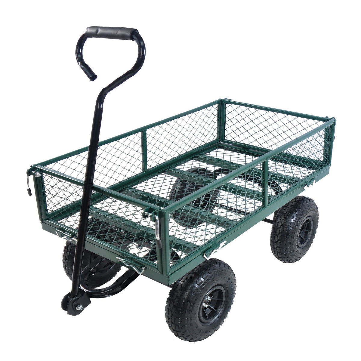 Green Outdoor Wagon Cart with Foldable Steel Frame - 550 lb Capacity, photo 12 of 37