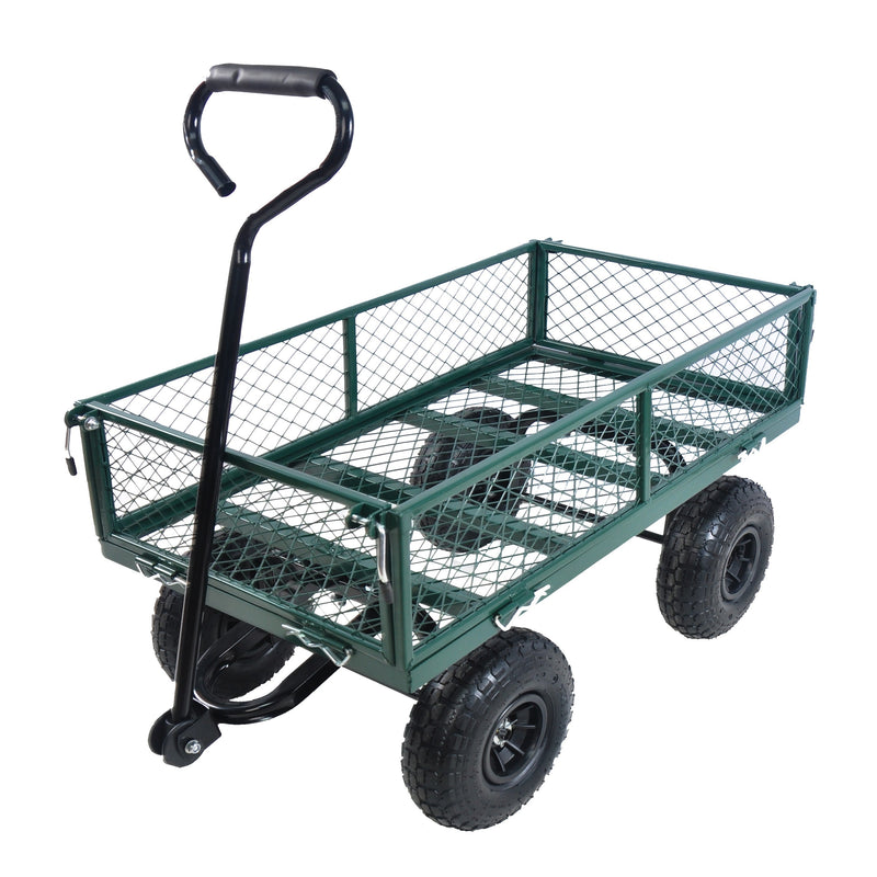 Green Outdoor Wagon Cart with Foldable Steel Frame - 550 lb Capacity, photo 12 of 37