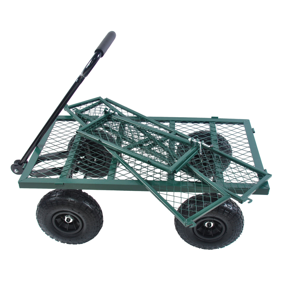 Green Outdoor Wagon Cart with Foldable Steel Frame - 550 lb Capacity, photo 13 of 37
