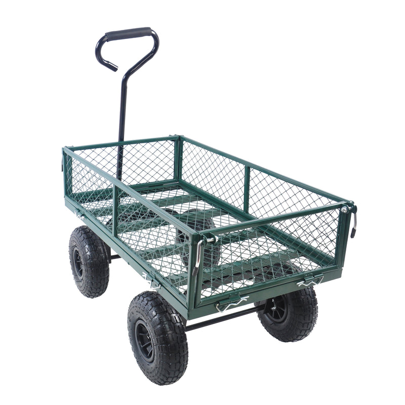 Green Outdoor Wagon Cart with Foldable Steel Frame - 550 lb Capacity, photo 17 of 37