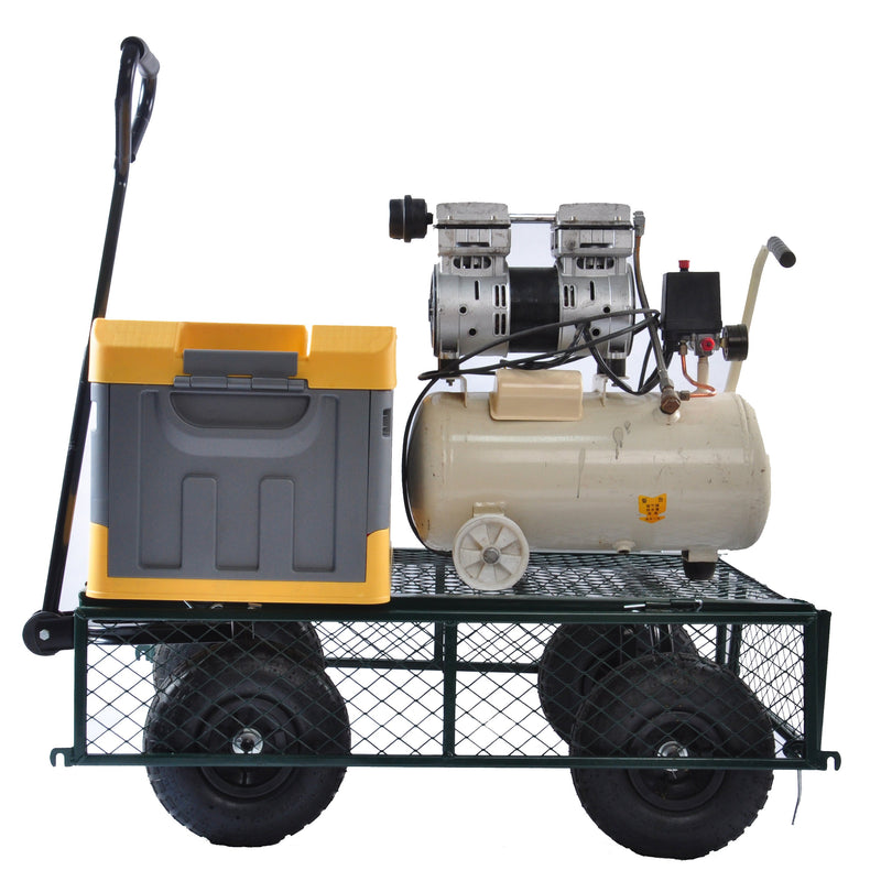 Green Outdoor Wagon Cart with Foldable Steel Frame - 550 lb Capacity, photo 31 of 37