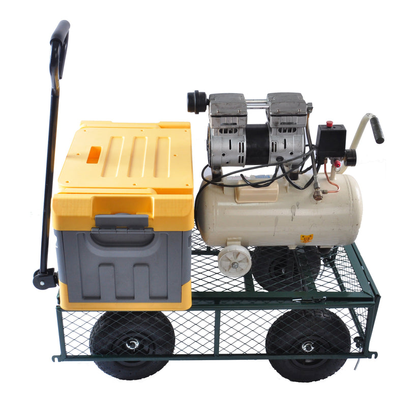 Green Outdoor Wagon Cart with Foldable Steel Frame - 550 lb Capacity, photo 32 of 37