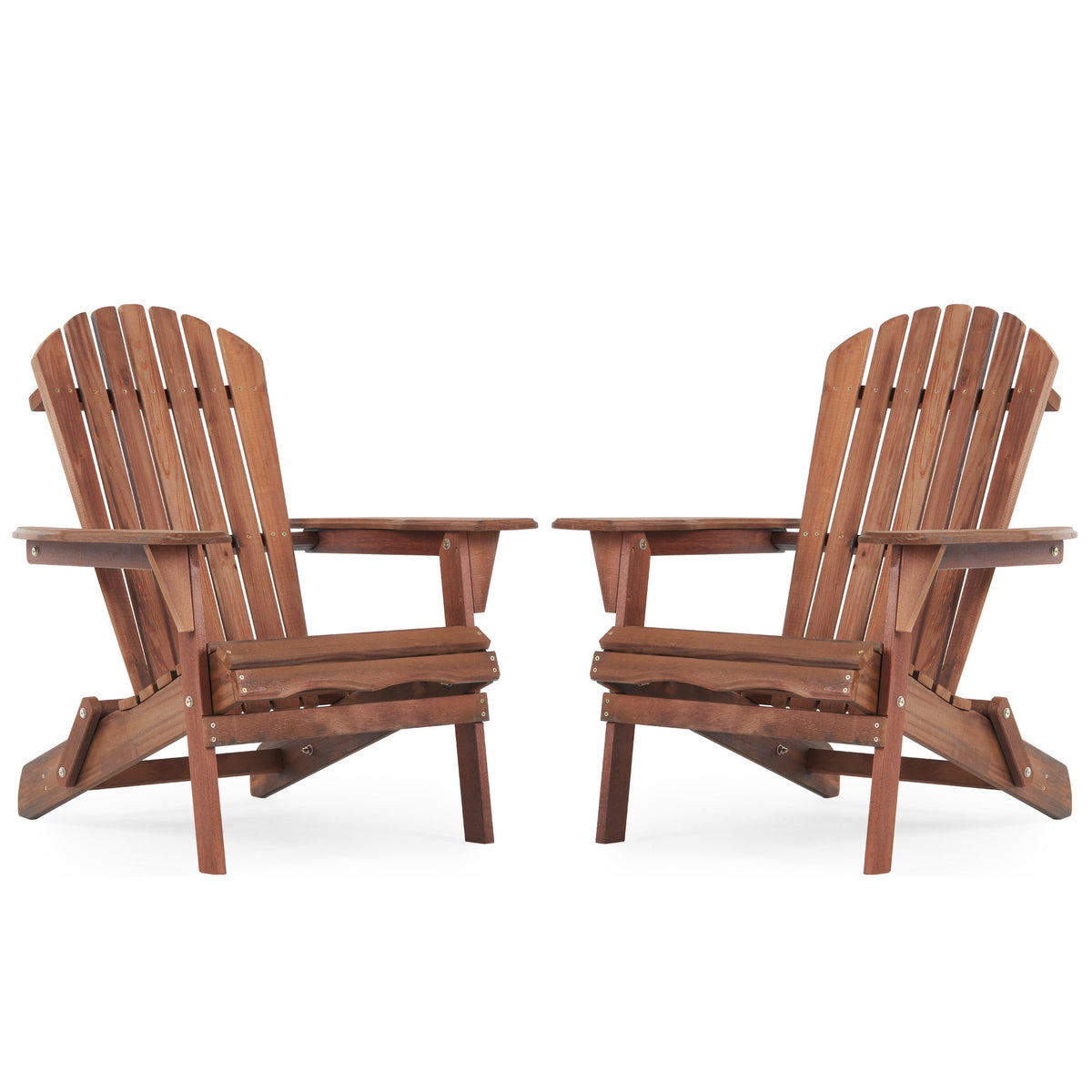 Hemlock Wood Outdoor Folding Adirondack Chair Set of 2, photo 2 of 6