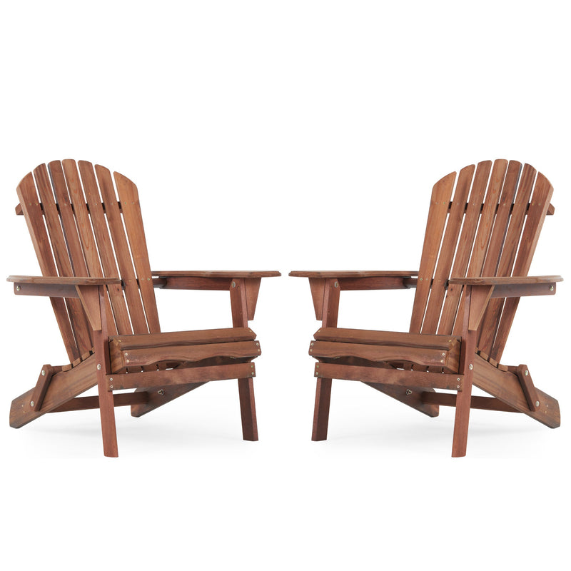 Hemlock Wood Outdoor Folding Adirondack Chair Set of 2, photo 2 of 6