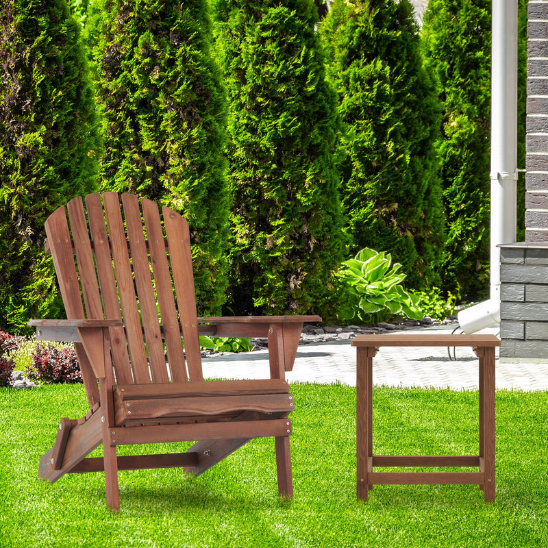 Hemlock Wood Outdoor Folding Adirondack Chair Set of 2, photo 6 of 6