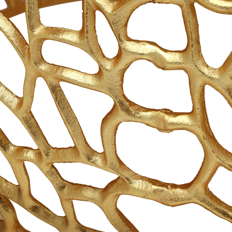 Modern Glam Mesh Coffee Table with Gold Accents and Aluminum Frame, photo 6 of 8