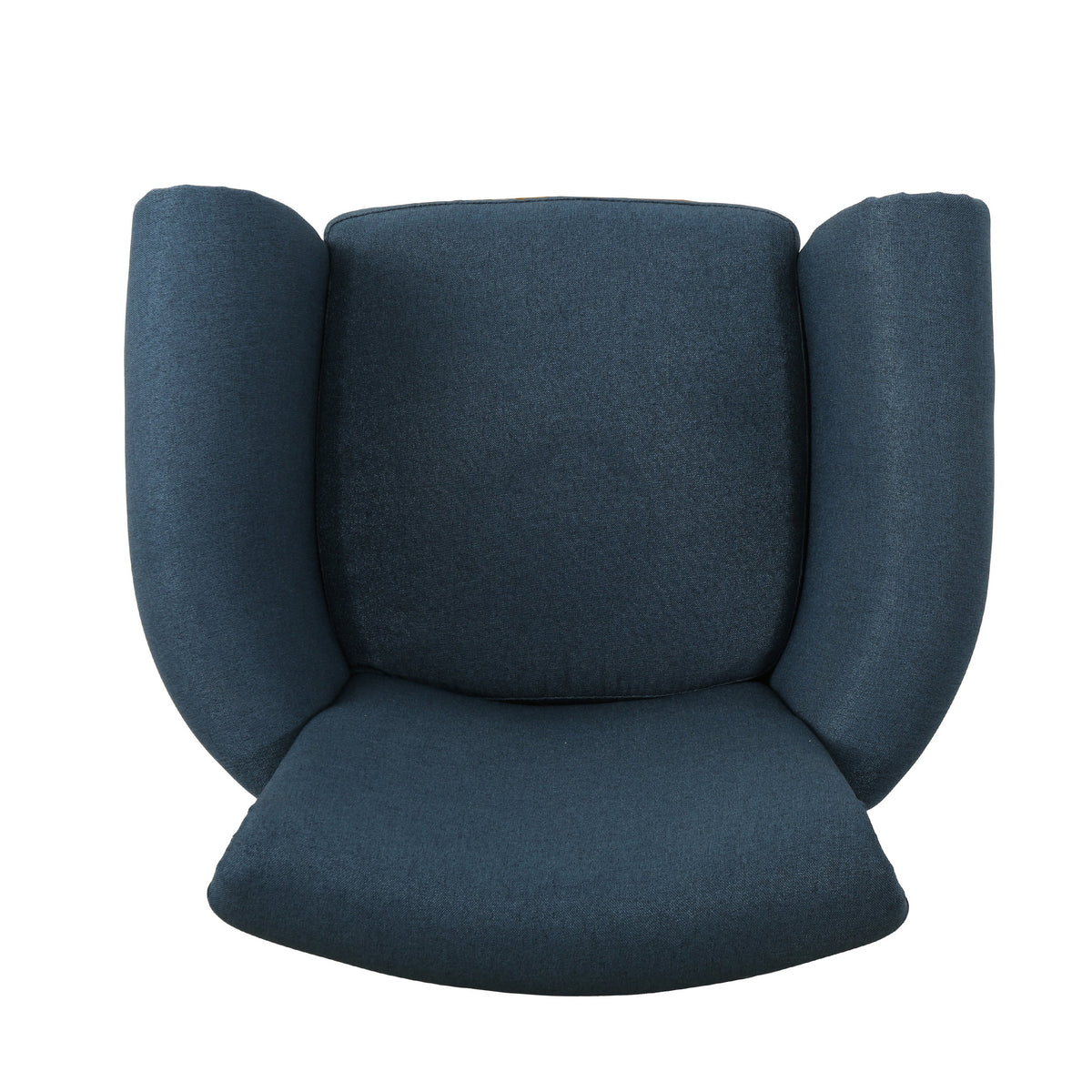 Navy Blue Fabric Club Chair with Nailhead Trim and Birch Wood Legs, photo 7 of 11