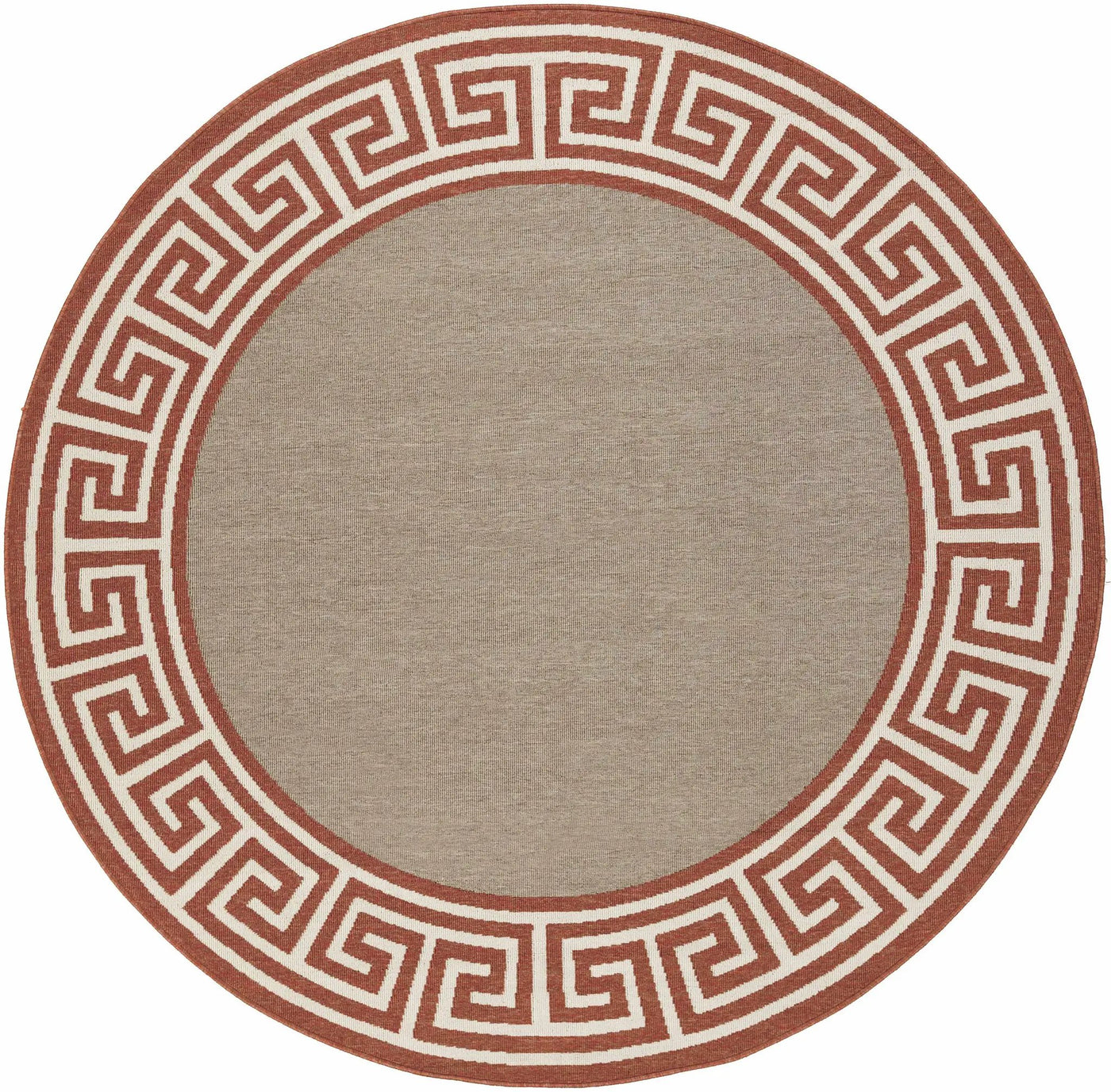 Houtz Red Border Greek Outdoor Rug - Clearance by Boutique Rugs
