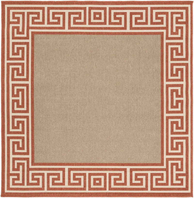 Houtz Red Border Greek Outdoor Rug - Clearance by Boutique Rugs