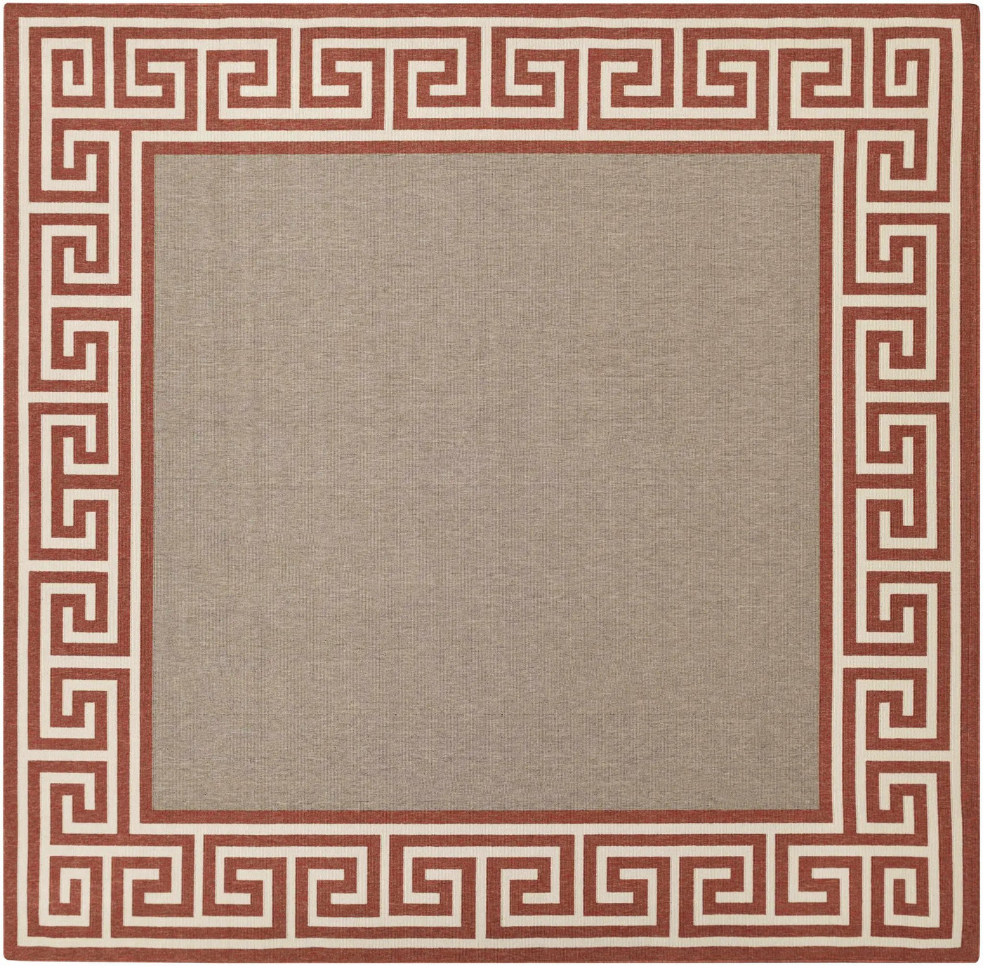 Houtz Red Border Greek Outdoor Rug - Clearance by Boutique Rugs